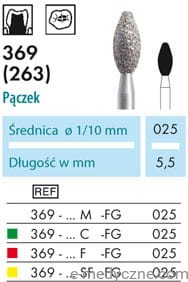 Wiertła stomatologiczne - pączki 369 025 FG