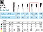 Wiertła dentystyczne - gruszki 830L 018-025 FG