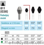 Wiertła dentystyczne - stożki podwójne 811 033 FG, na turbinę