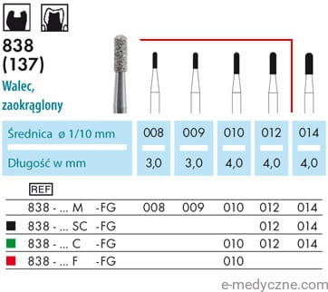 Wiertła 838-008 - 012 FG