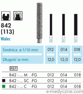 Wiertła - walce długie 842 012-014-018 FG