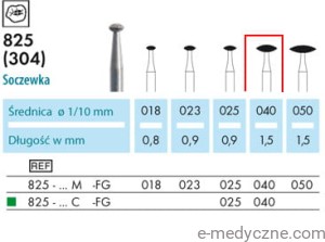 Wiertła - soczewki  825-040M FG