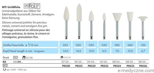Gumki P530-P535 Uniwhite