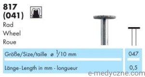 Wiertła dentystyczne - krążki 817-047-M na turbinę - 5 sztuk