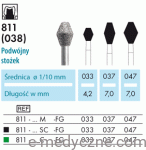 Wiertła dentystyczne - stożki podwójne 811 037, 047 FG
