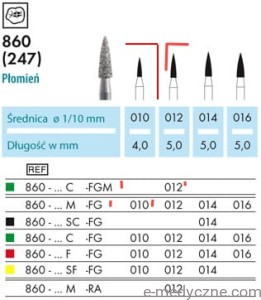 Wiertła - płomienie 860- 012C FGM krótkie