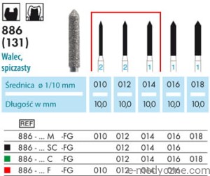 Wiertła - walce 886 010-014 FG